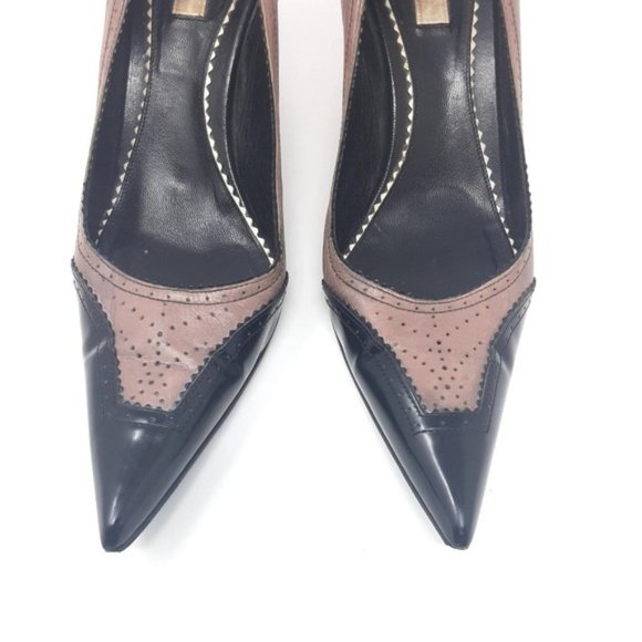 Prada Leather Oxford Pointy Pumps 37.5 - Picture 3 of 9